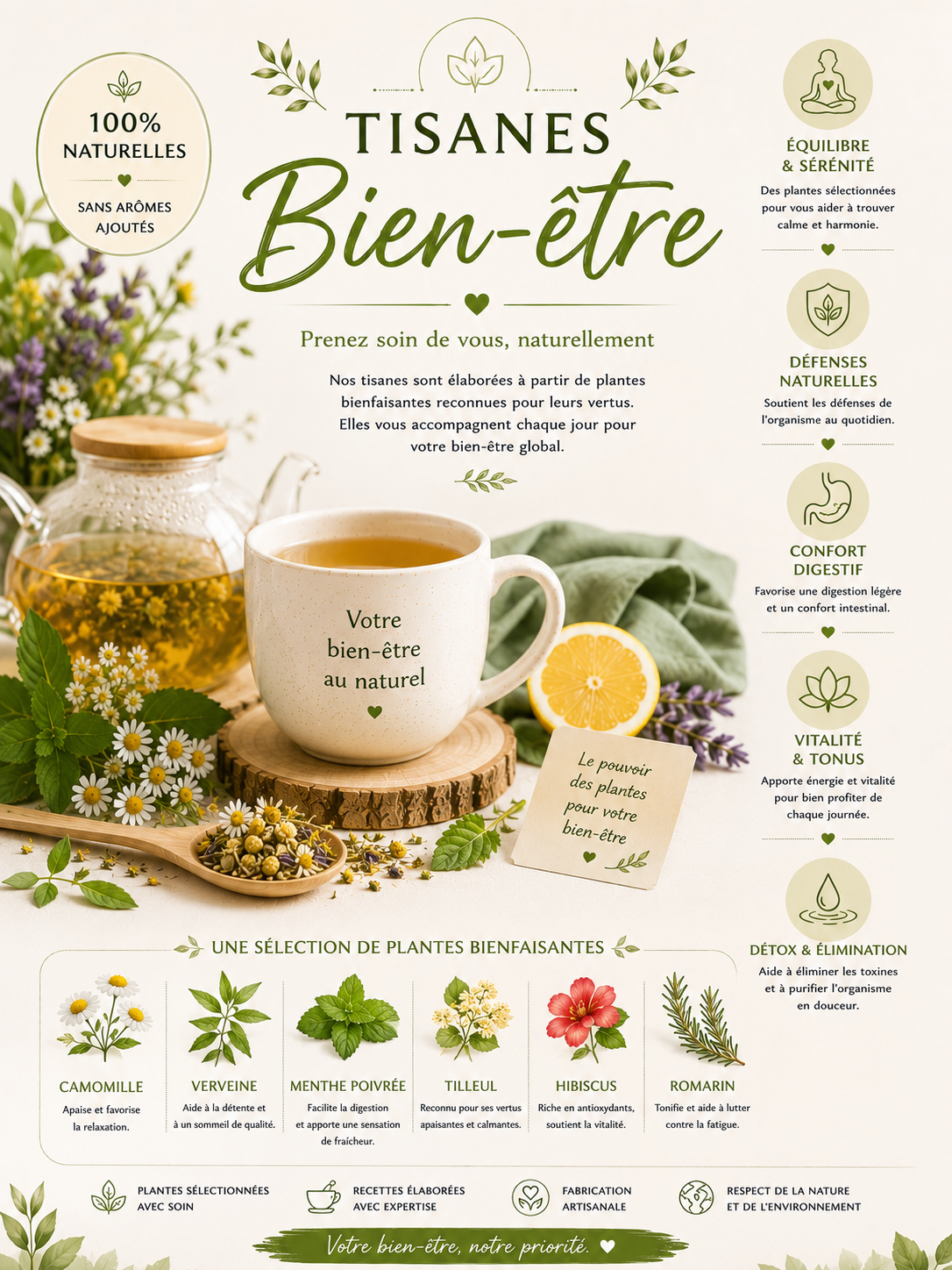 🌿 Tisanes Bien-être – Équilibre & Sérénité au quotidien