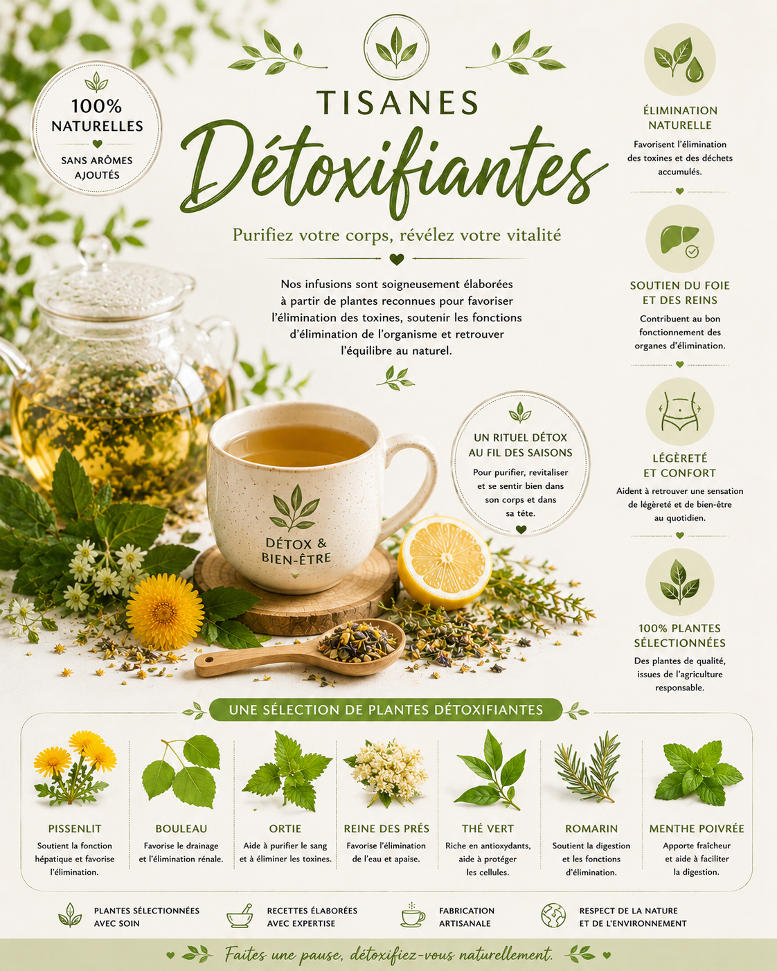 🌿 Tisanes Détoxifiantes – Purifier & rééquilibrer l’organisme