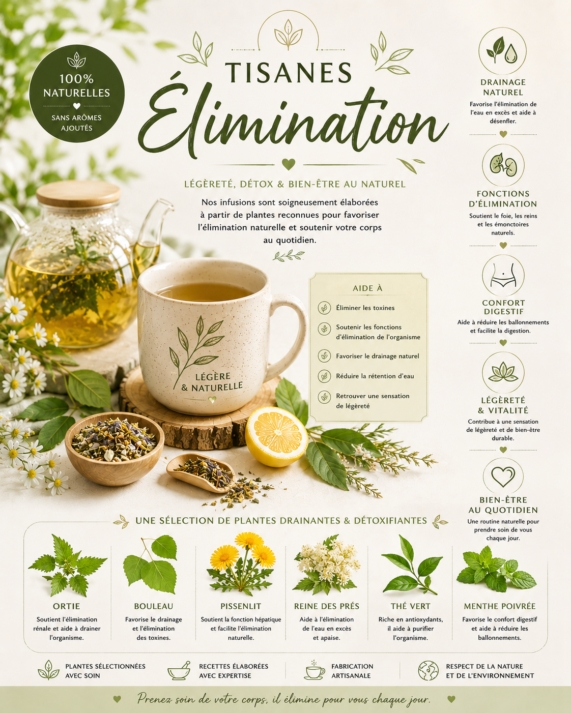 🌿 Tisanes Élimination – Drainage & détox Naturelle
