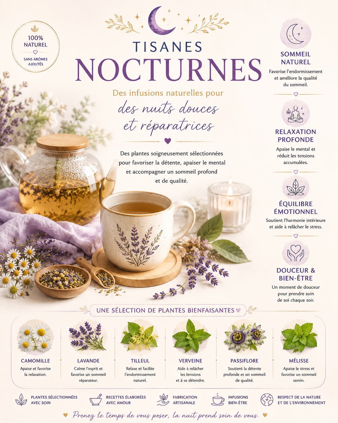 🌿 Infusions Nocturne  – Détente & endormissement naturel