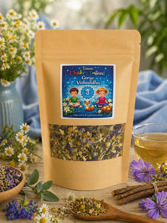 💙 Tisane Vishuddha Chakra de la gorge - Expression, Confiance & Communication