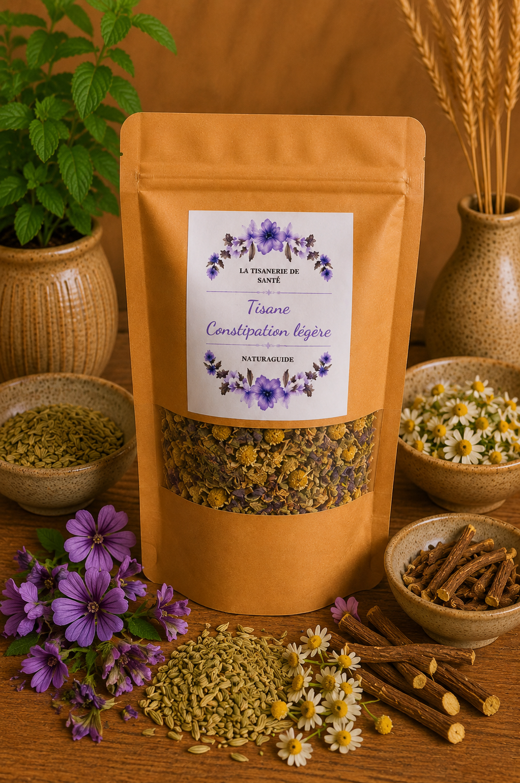 Tisane constipation légère - Confort digestif naturel